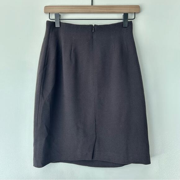 Vintage Emanuel Ungaro Brown Skirt Size 2 Petite Elegant Classic EUC Workwear - Picture 3 of 8